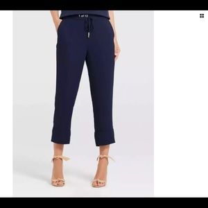 DRAPER JAMES NAVY CREPE PANTS